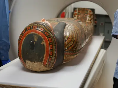 The decorative coffin of Lady Chenet-aa, a high-status woman who died some 3,000 years ago