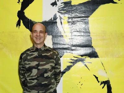 Steve Lazarides at a media preview for the 2019 exhibition&nbsp;The Art of Banksy in&nbsp;Sydney, Australia