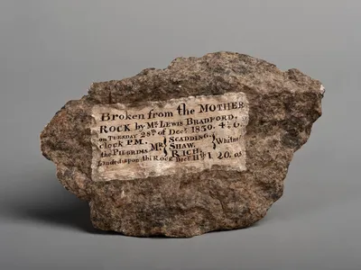 "Plymouth Rock is part of who we are as a people,” says Smithsonian curator Larry Bird.
