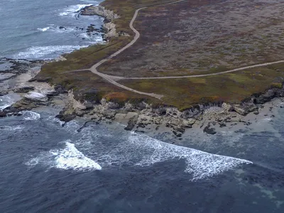 Aerial view of Government Point, located within Point Conception State Marine Reserve and the newly designated Chumash Heritage National Marine Sanctuary