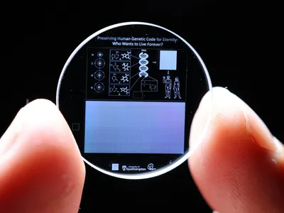 This &quot;everlasting&quot; crystal contains the entire human genome, recorded using ultra-fast lasers, and is meant to instruct future species on how to create humans.