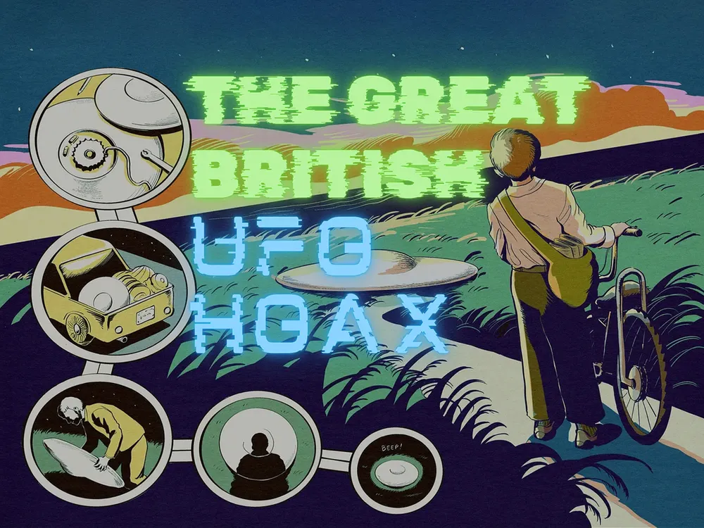 An illustration of the great British UFO hoax