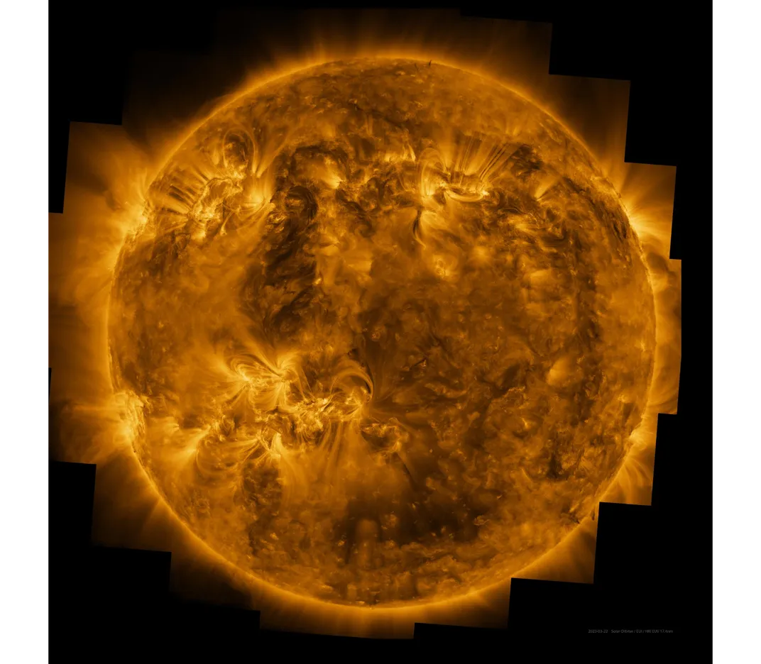 high-resolution image shows the Sun in ultraviolet light