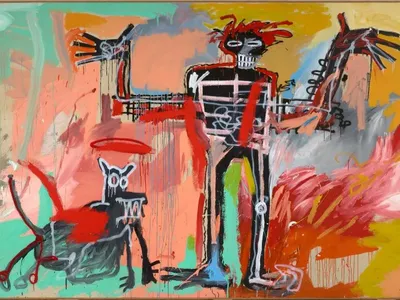 Boy and Dog in a Johnnypump, Jean-Michel Basquiat,&nbsp;1982.